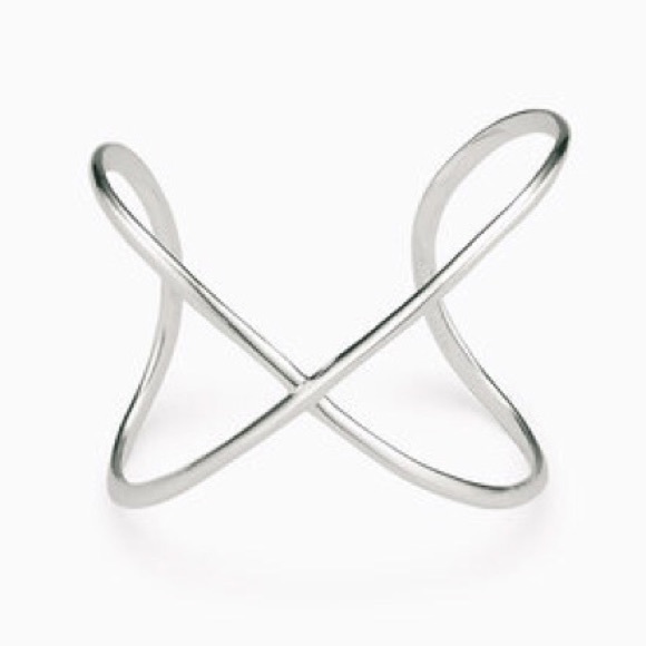 Stella & Dot Jewelry - Stella & Dot Sculpted X Cuff - Silver Stella & Dot Jewelry - Stella & Dot Sculpted X Cuff - Silver